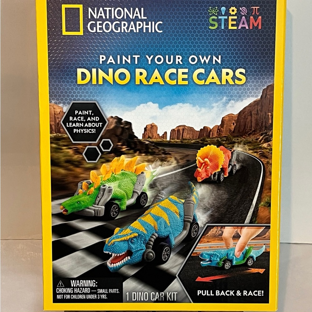 PICK 2/$15.00
National Geographic Dino Race Cars Paint Set - Blue, Green, Yellow